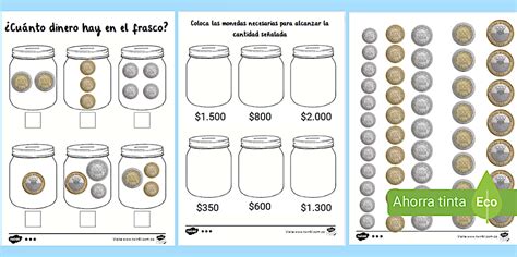 Guía de trabajo: sumas y restas monedas de Colombia- Twinkl
