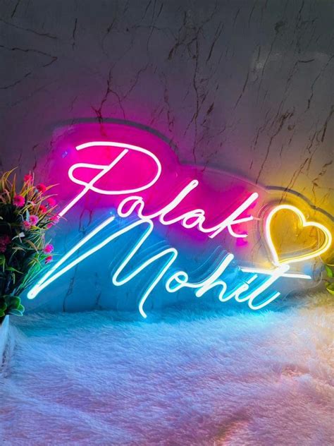 Buy Artcrafty Customized Name Neon Light Board Led Neon Lights Wedding ...