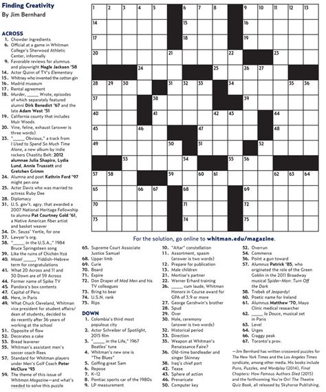 New York Times Crossword Seattle - Free Printable Crosswords