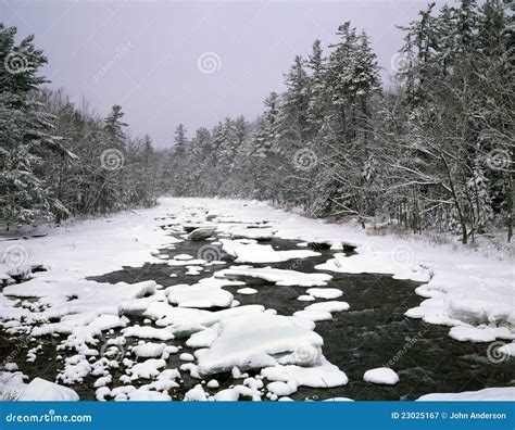 New Hampshire; White Mountains in Winter Stock Image - Image of white ...