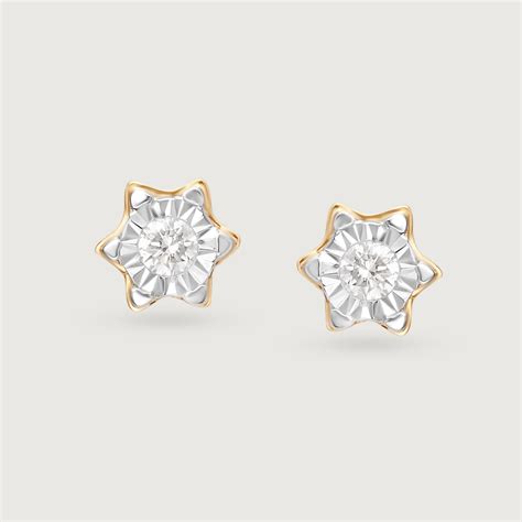 Twinkling Stars 14Kt Diamond Stud Earrings