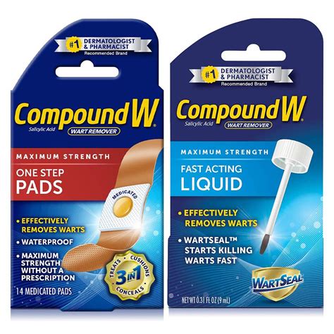 Buy Compound W Wart Remover Liquid and Pad Pack, 0.31 oz Salicylic Acid ...