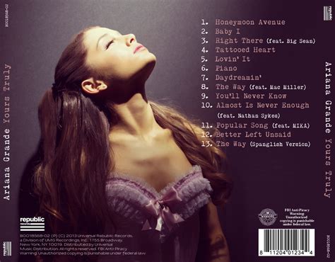 lilbadboy0: Album Cover: Ariana Grande - Yours Truly (Packaging)