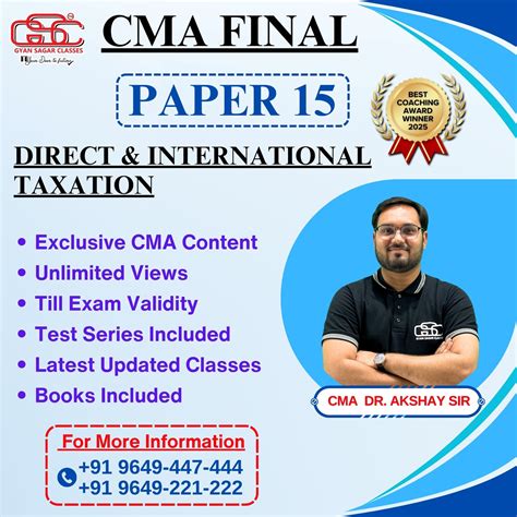 CMA Final Direct Tax (DT) Laws & International Taxation – CMA Cart