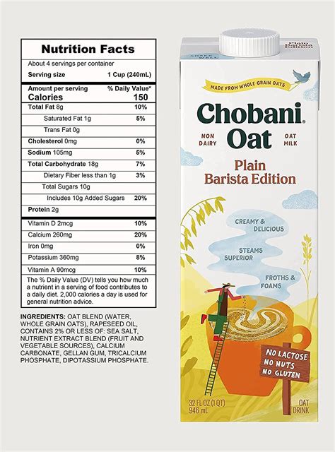 Chobani Oat Milk Barista Edition 32 Fl Oz (Pack of 3) - Vegan Friendly ...