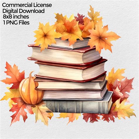 Fall Books With Leaves Png Clipart, Autumn Booklover Png Images ...