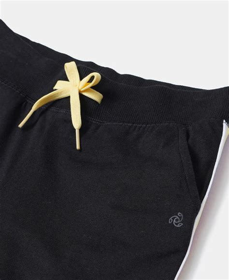 Buy Girl's Super Combed Cotton Solid Shorts with Side Taping - Black ...