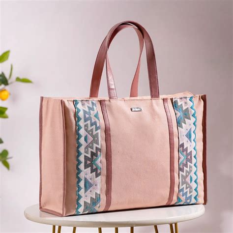 Boho Shopper Bag Pink Large 17 X 12 Inch Online - Premium Tote Bag ...