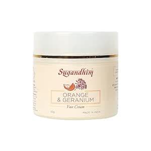 Sugandhim Orange & Geranium Face Cream, 1 x 50gms, 100% Natural Blend ...
