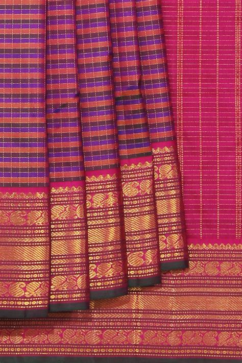 Arani Silk Check Saree – Kalanjali