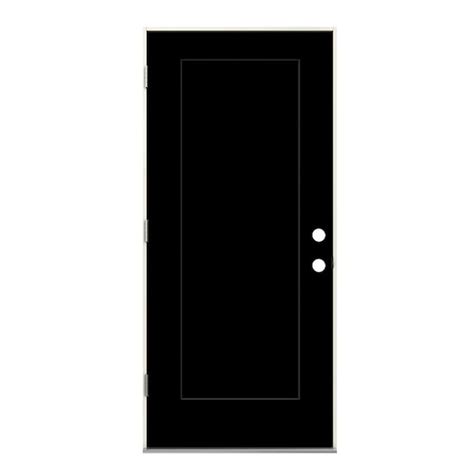 JELD-WEN 36-in x 80-in x 4-9/16-in Steel Right-hand outswing Black ...