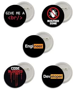 D2C Round pin Button Badges for Programmer, Coder, Developer, IT ...