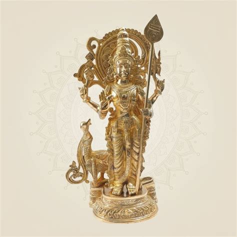 Big Murugan Brass Idol | Kartikeya Murti with Peacock Vahan