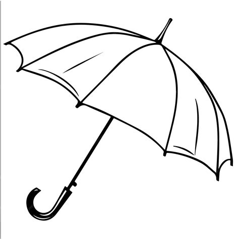 Premium Vector | Black and white cute cartoon drawing of Umbrella