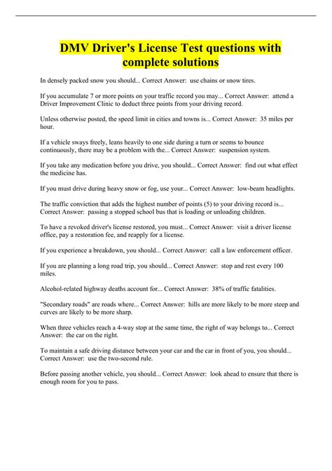 Image result for Driver License Test Questions