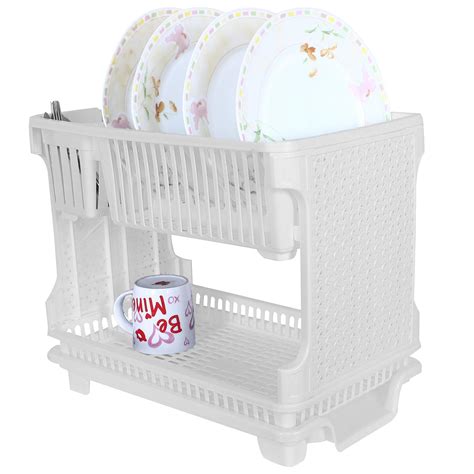 Heart Home Dish Rack | Plastic Dish Rack with Drainer | Drying Basket ...