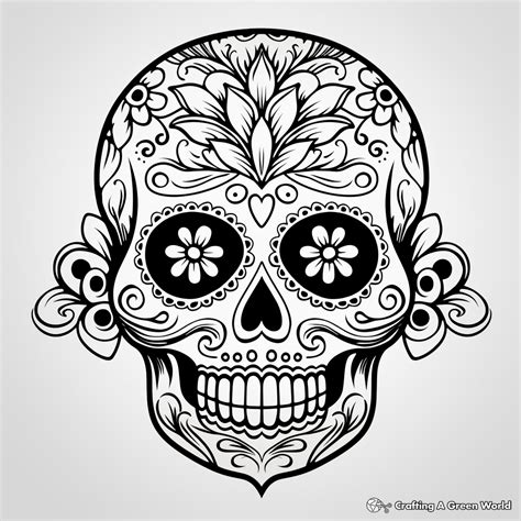 Sugar Skull Tattoo Black And White Simple