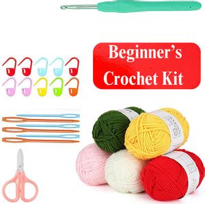 Qroof Crochet Kits for Beginners with Yarn , Crochet Hooks Supplies ...