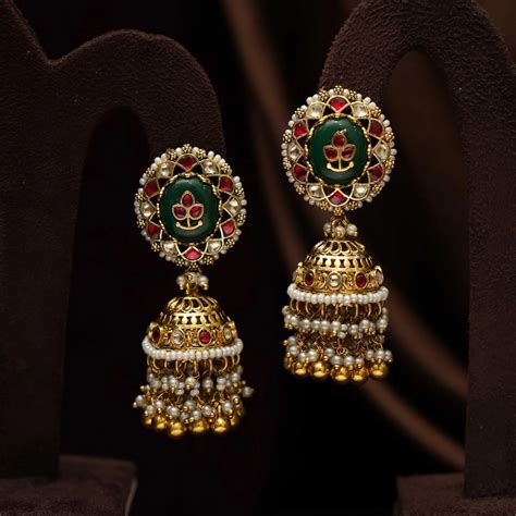 Kavi Polki Jhumka Earirngs