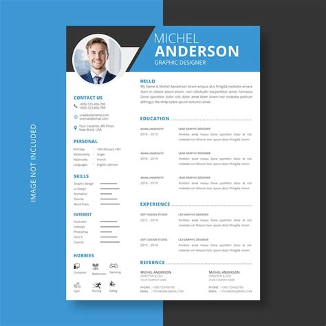 Simple resume curriculum template design | Premium PSD