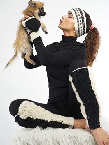 Buy Tibetan Socks Hand Knit Wool Fleece Lined Leg Warmers Boot Toppers ...