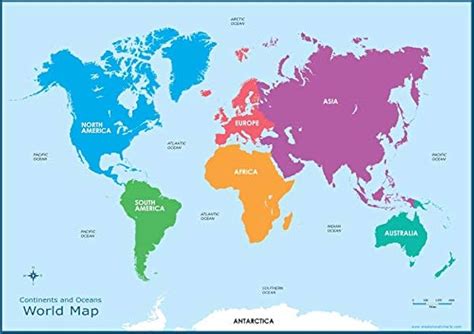 Printable World Map with Continents 的图像结果