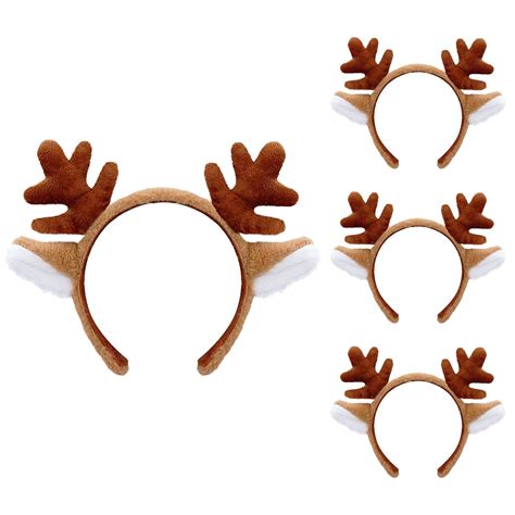 Amazon.com: SIOTMERA 4 Pack Reindeer Antler Headband Animal Ears ...