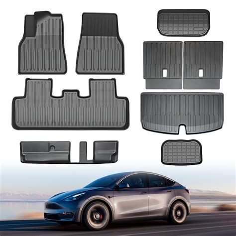 BRYOUS Floor Mat for Tesla Model Y 7 Seater 2020-2025 9PCS Full Set ...