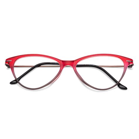 Buy Red Grey Transparent Gunmetal Black Full Rim Cat Eye Lenskart Air ...