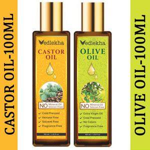 Vedlekha 100% Pure & Natural Cold Pressed Castor Oil And Extra Light ...