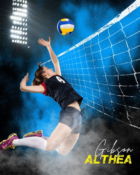 Volleyball Poster Template: Customizable Photo Backdrop (PSD, JPG ...