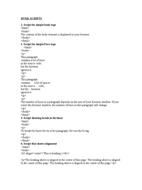 Image result for Basic HTML Script