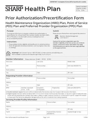 Fillable Online Prior Authorization/precertification Request for Health ...