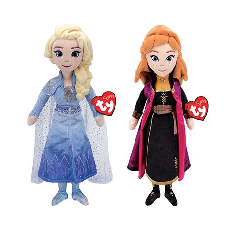 Buy TY Set of Anna and Elsa 15.5 Inch Tall Stuffed Plush Toy From ...