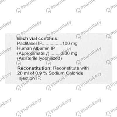 Nab 100 MG Injection (1): Uses, Side Effects, Price & Dosage | PharmEasy