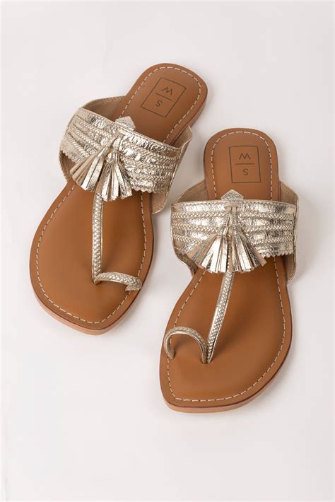 Sonya Gold Tassel Kolhapuri Sandal