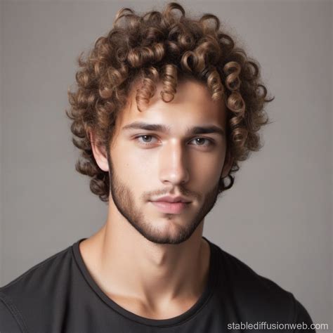 Curly-Haired Man Without Beard | Stable Diffusion en línea