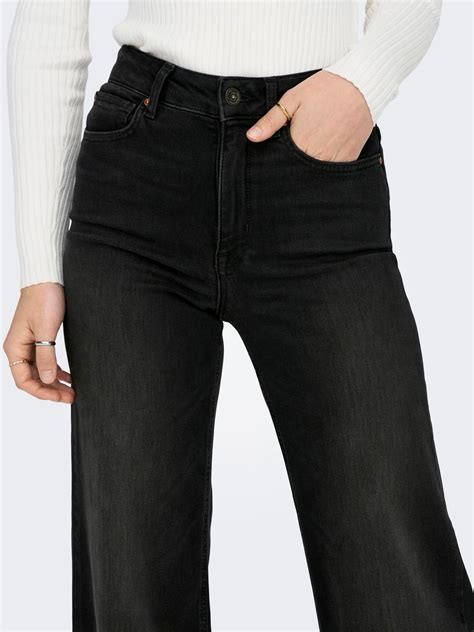 ONLMADISON BLUSH HIGH WAIST WIDE JEANS | Black | ONLY®