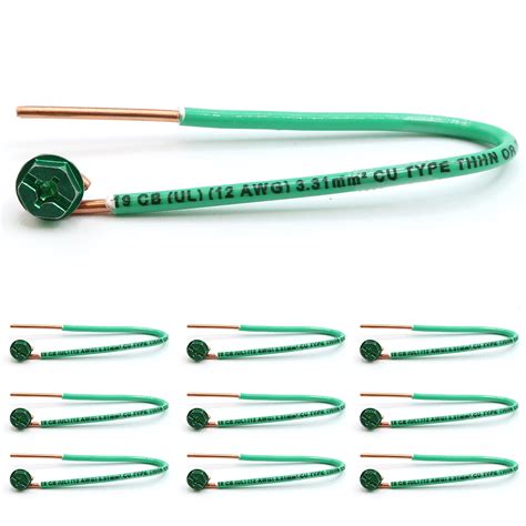 Pack Of 10 12 Awg Solid Copper Ground Wire Green | Desertcart INDIA