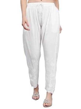 Seva Chikan Hand Embroidered Lucknowi Chikankari White Viscose ...