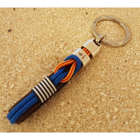 LLAVERO NÁUTICO SAIL, llavero con cuero, cabo náutico turquesa, cabo ...