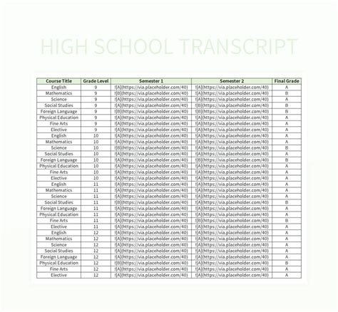 Image result for Elementary Transcript Template