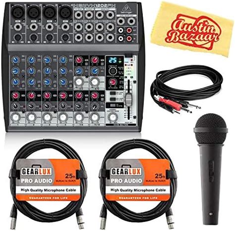 Behringer Xenyx 1202FX Premium 12-Input 2-Bus Mixer Bundle with ...