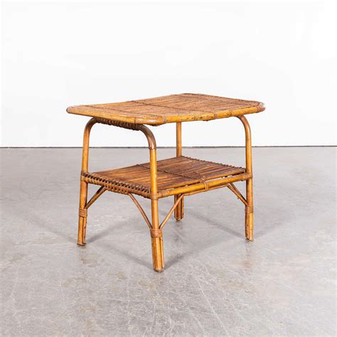 1950’s Original Rattan French Low Side Table For Sale at 1stDibs