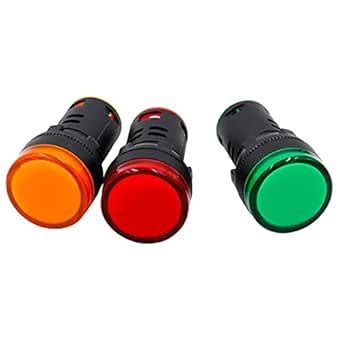 Baomain LED Indicator Pilot Light AD16 L22 20mA 22mm 0.86" Green*1 Red ...