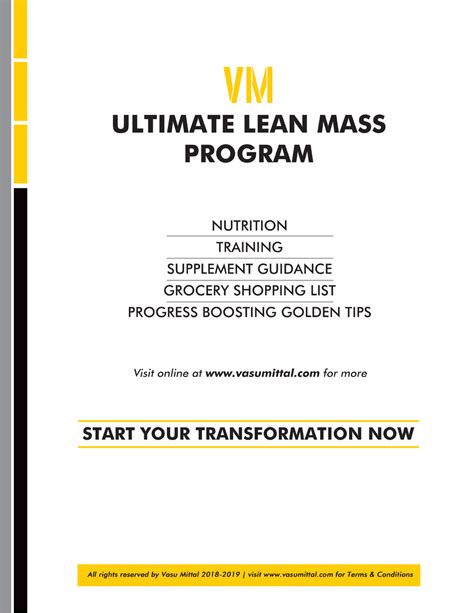 VM Lean Mass Program PDF - Technical English II - Studocu