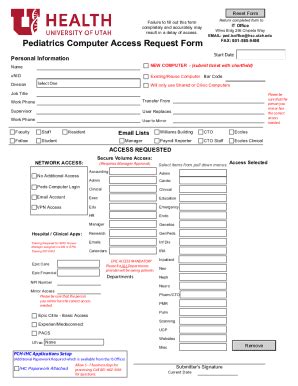 Fillable Online Computer Access Request Form. Adobe Designer Template ...