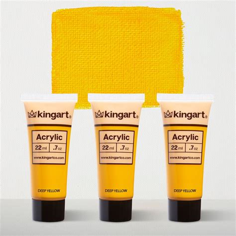 KINGART® PRO Artist Quality Acrylic Paint, 22ml (0.74oz) Tubes, 3 pack (48 Colors Available ...