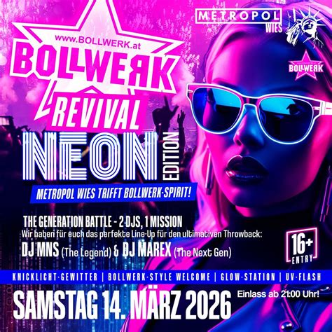 🌈💿 90s & 2000s NEON XXL PARTY 💿🌈 METROPOL WIES trifft BOLLWERK-SPIRIT ...