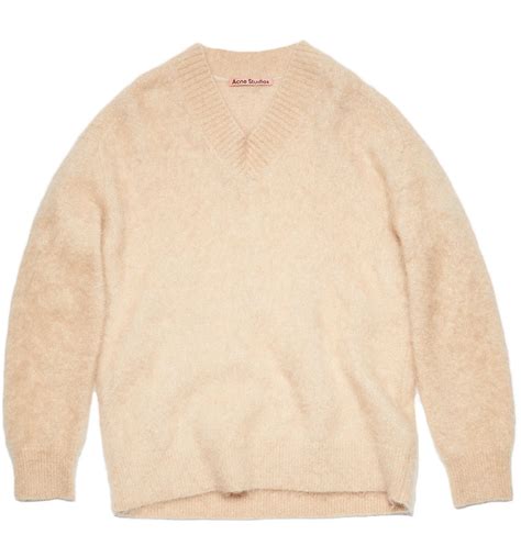 Acne Studios V Neck Jumper Sweater Warm Beige Men's - FW22 - US